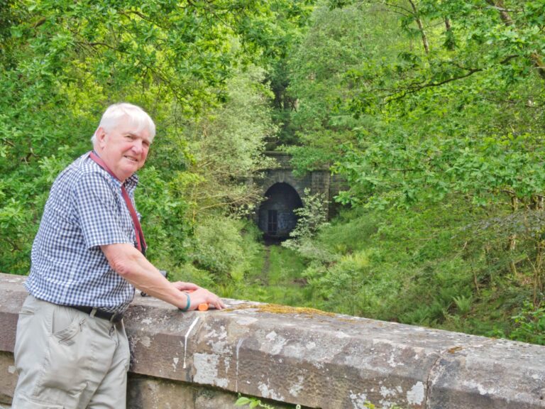 Photo Group member on Mierytstock bridge