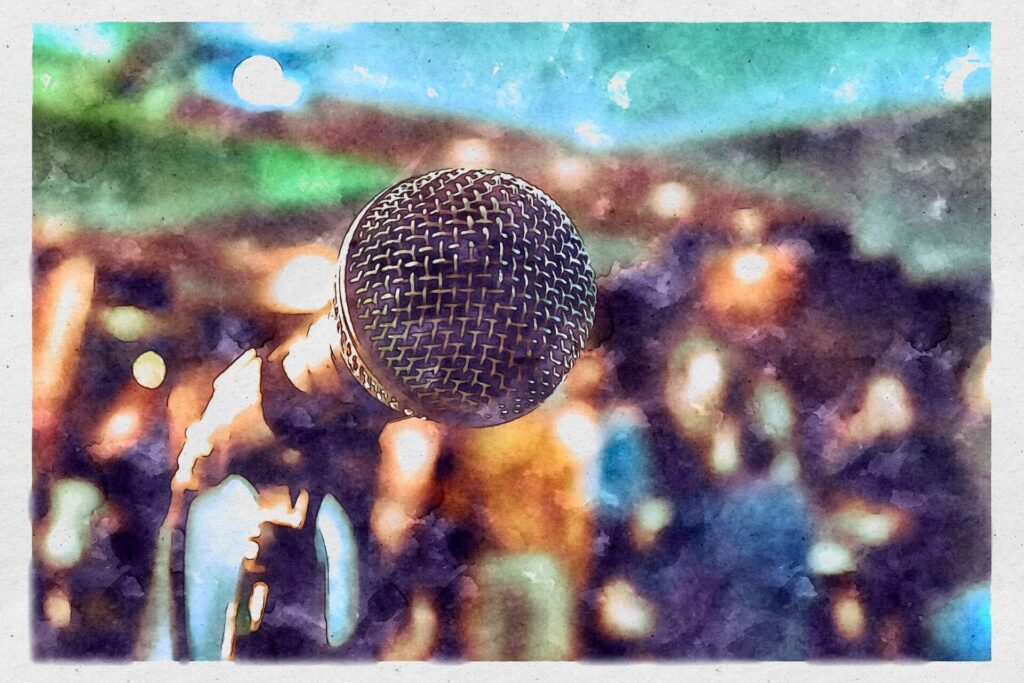 a microphone for the speaker