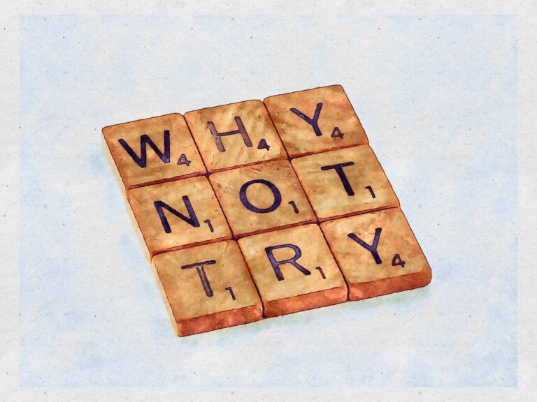 Tiles spelling Why not try!